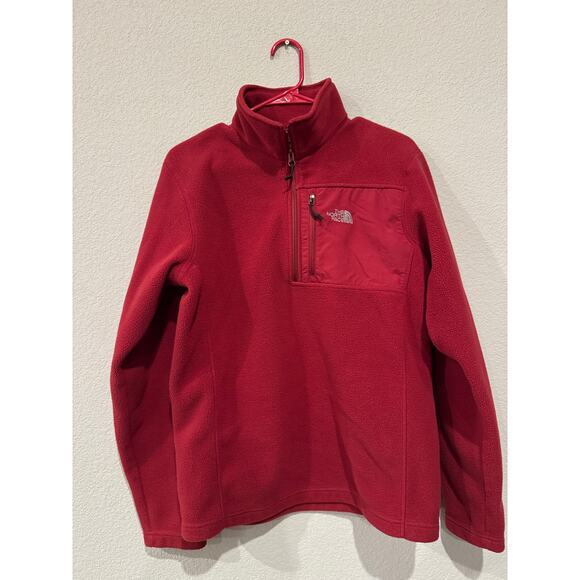 The North Face Red Fleece Jacket for Men, Size S/P - Cozy & Warm Zip-Up - Picture 1 of 5